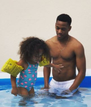 Samantha Jacquelinet former boyfriend Anthony Martial and daughter Peyton.